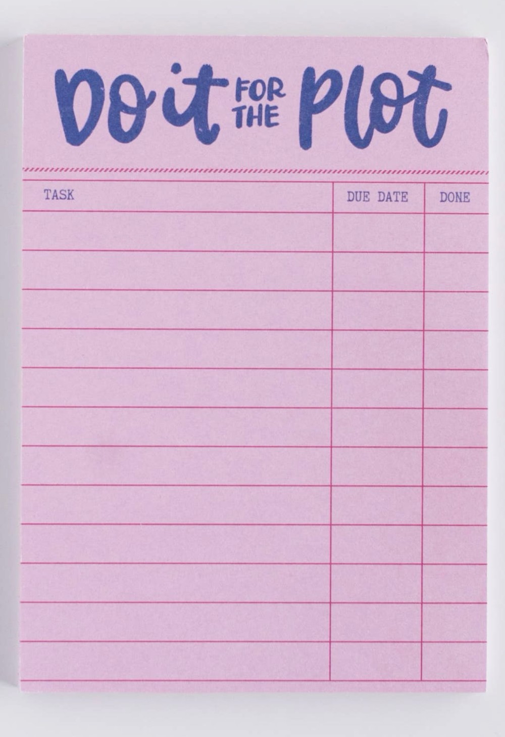 “Do it for the plot” note pad