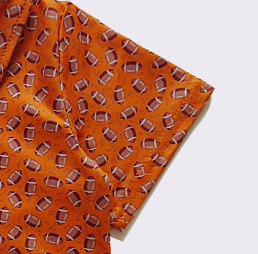 Orange Football Boy's Collar Shirt