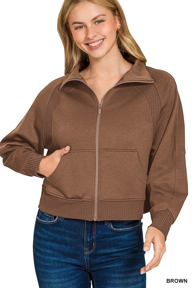 Scuba Full Zip Jacket - Brown