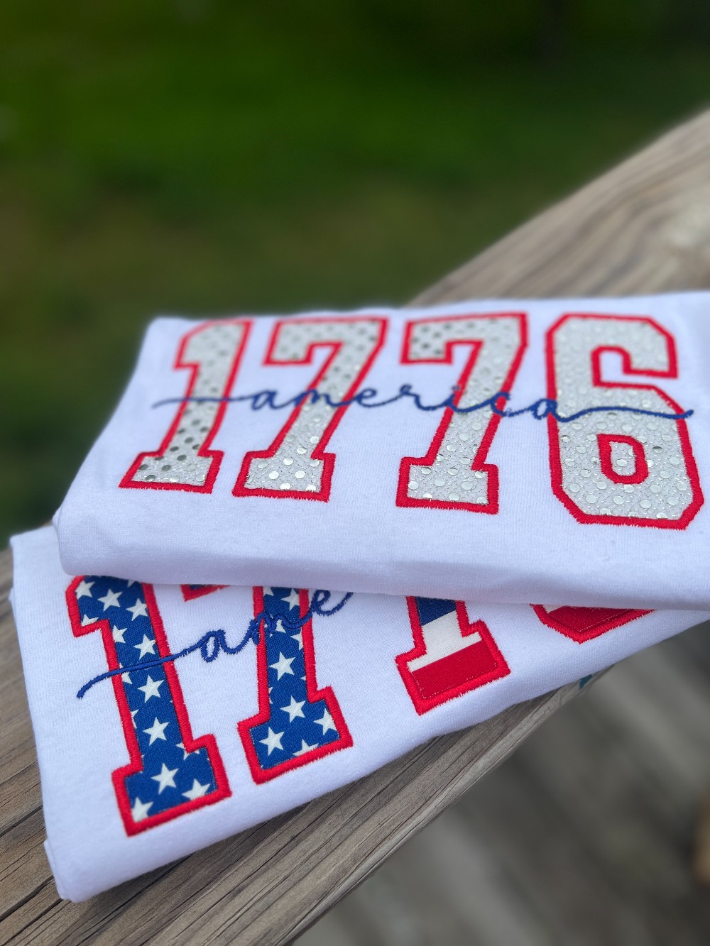 1776 America Spangle Embroidered Youth T Shirt