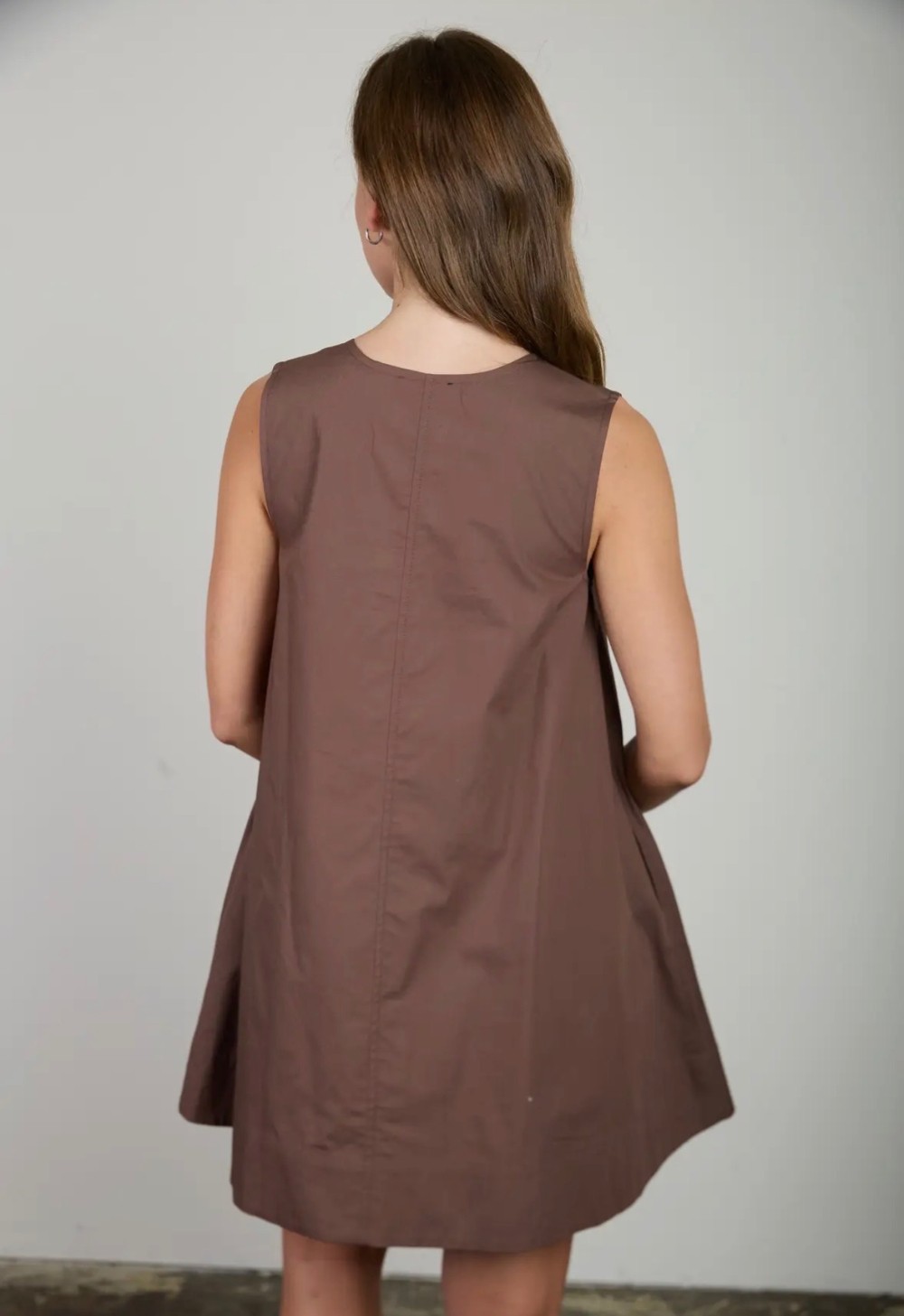 Sleeveless Gathered Neck Detail Mini Dress