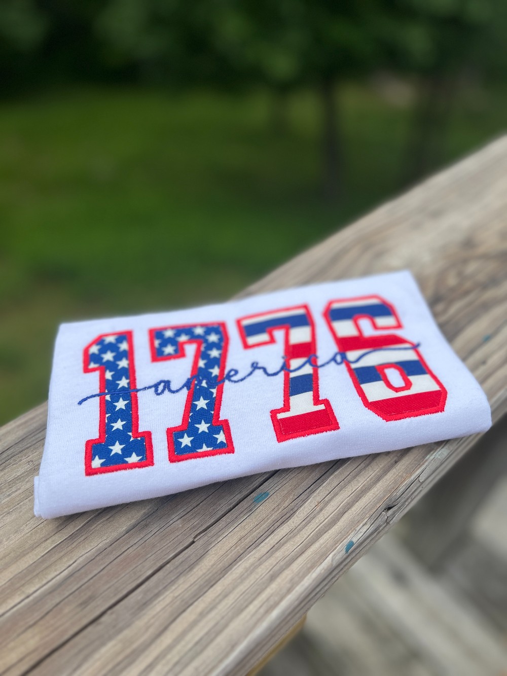 1776 America Spangle Embroidered Youth T Shirt
