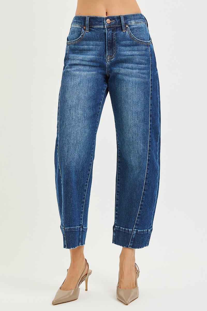 Risen Jeans Slouchy Cropped Barrel Jeans