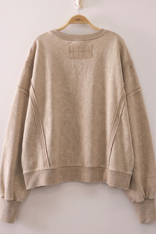 Vintage Washed Sweatshirt - Beige