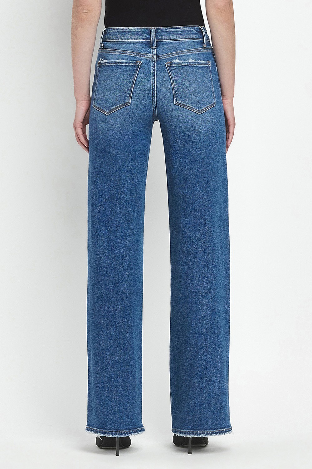 VERVET Mid Rise Full Length Wide Leg Jeans