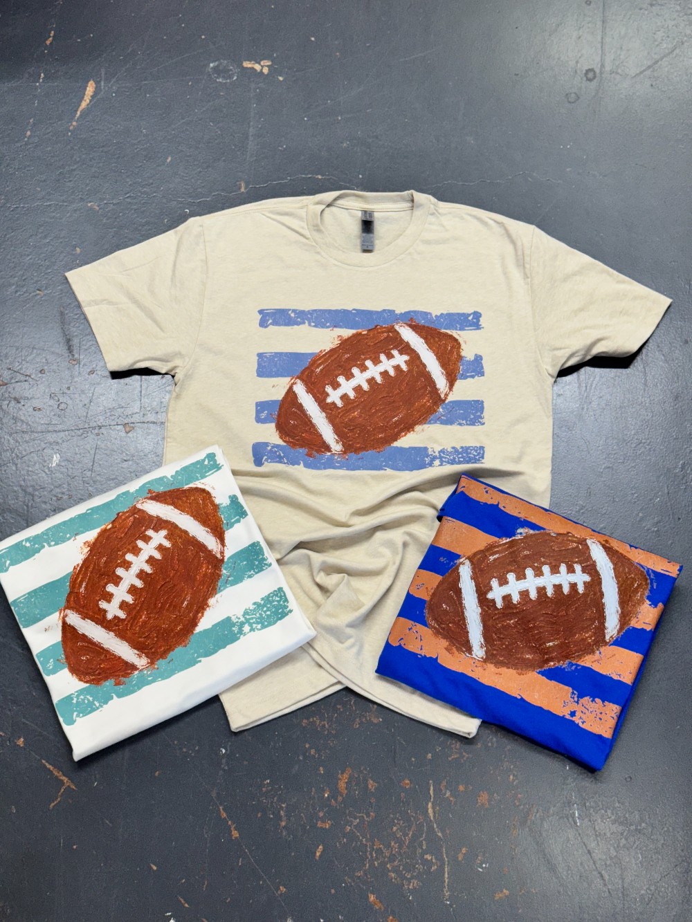 Football Striped T-shirt - Blue