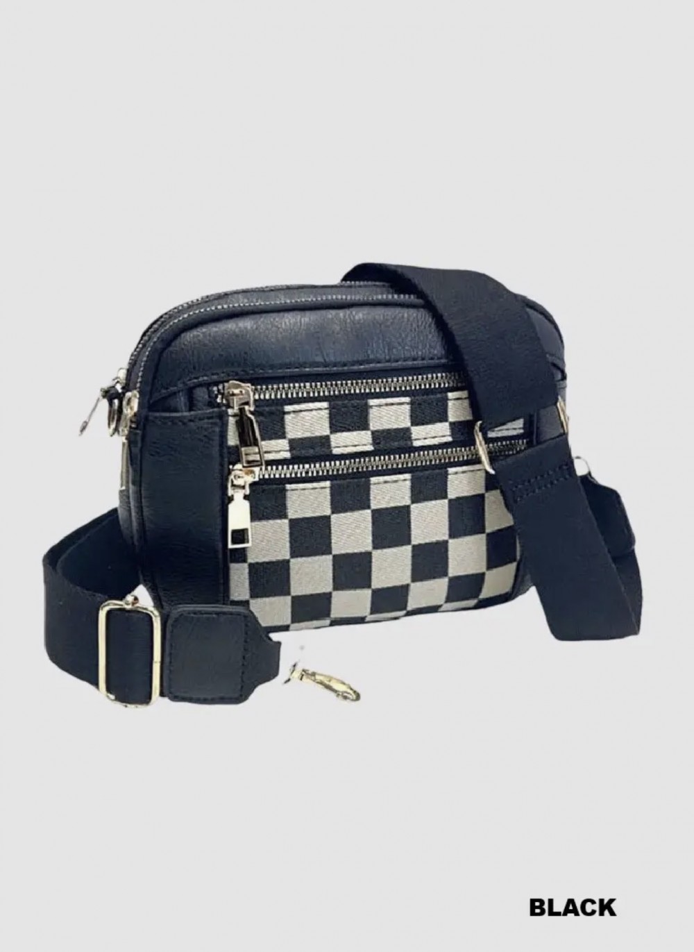 Black Checkered Shoulder Bag