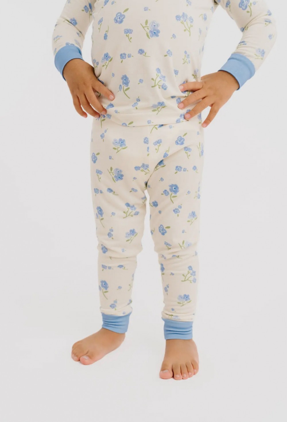 Blue Blooms Bamboo Set