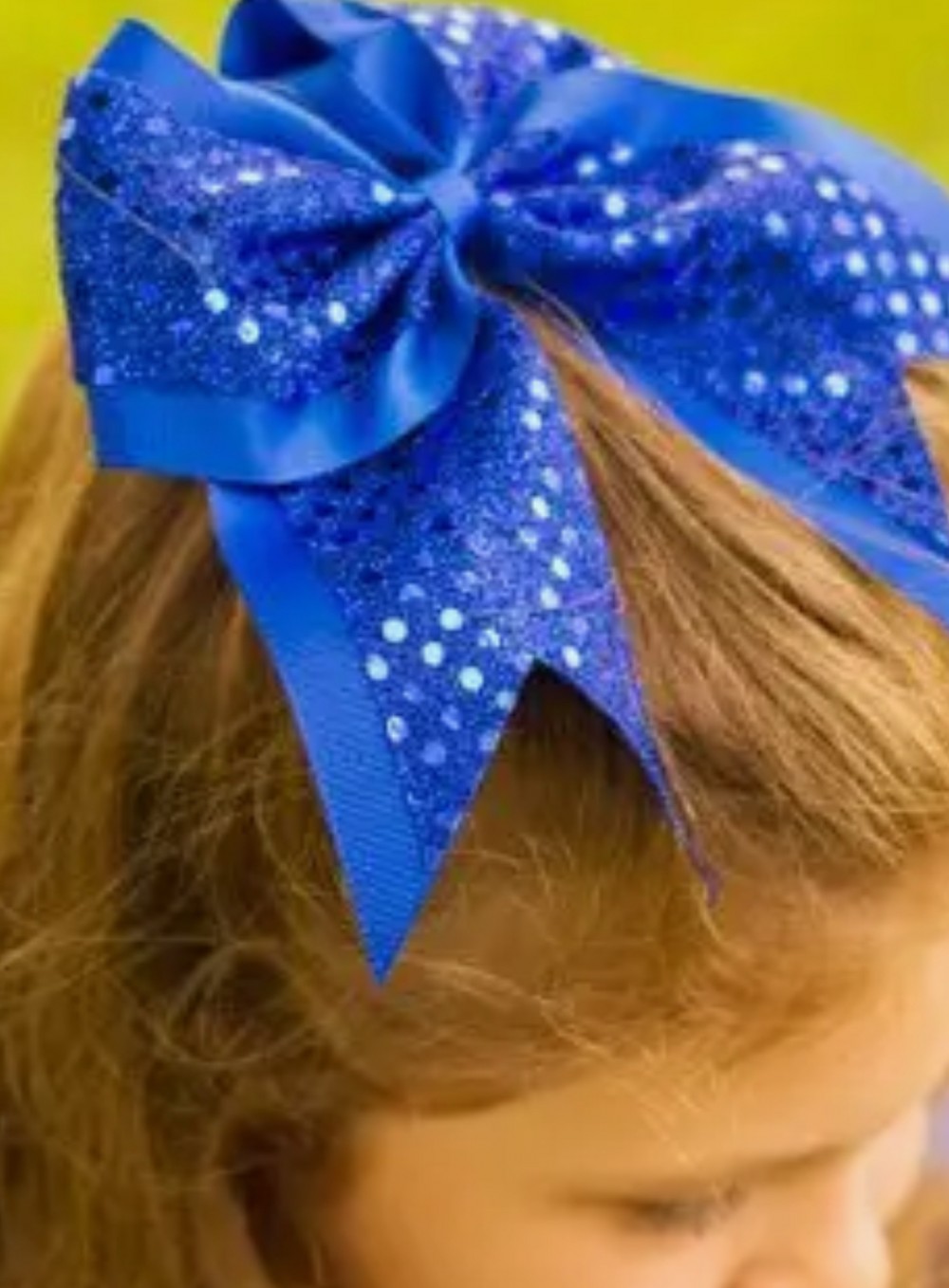 Royal Blue Sequin Cheer Hair Bow Pony-O