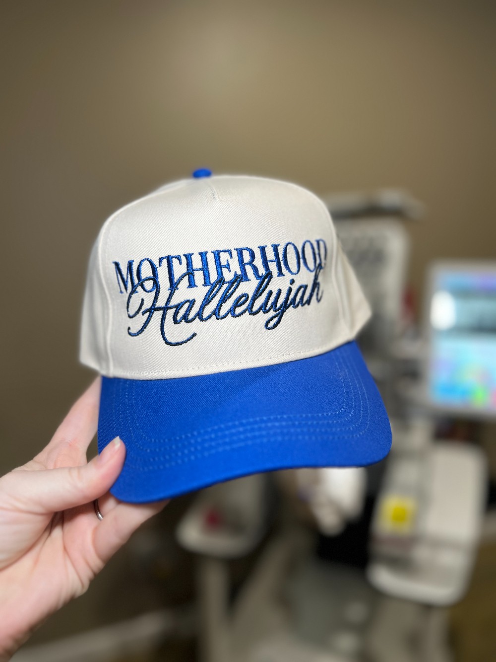 Motherhood Hallelujah Embroidered Structured Hat
