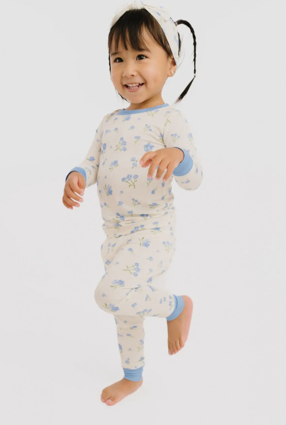 Blue Blooms Bamboo Set