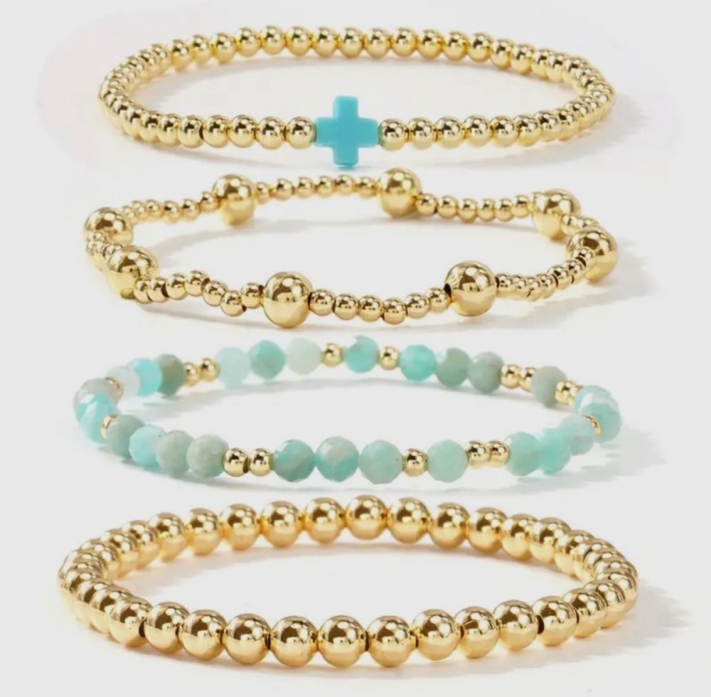 Boho Cross Multi Colorful Beaded Stretch Bracelet