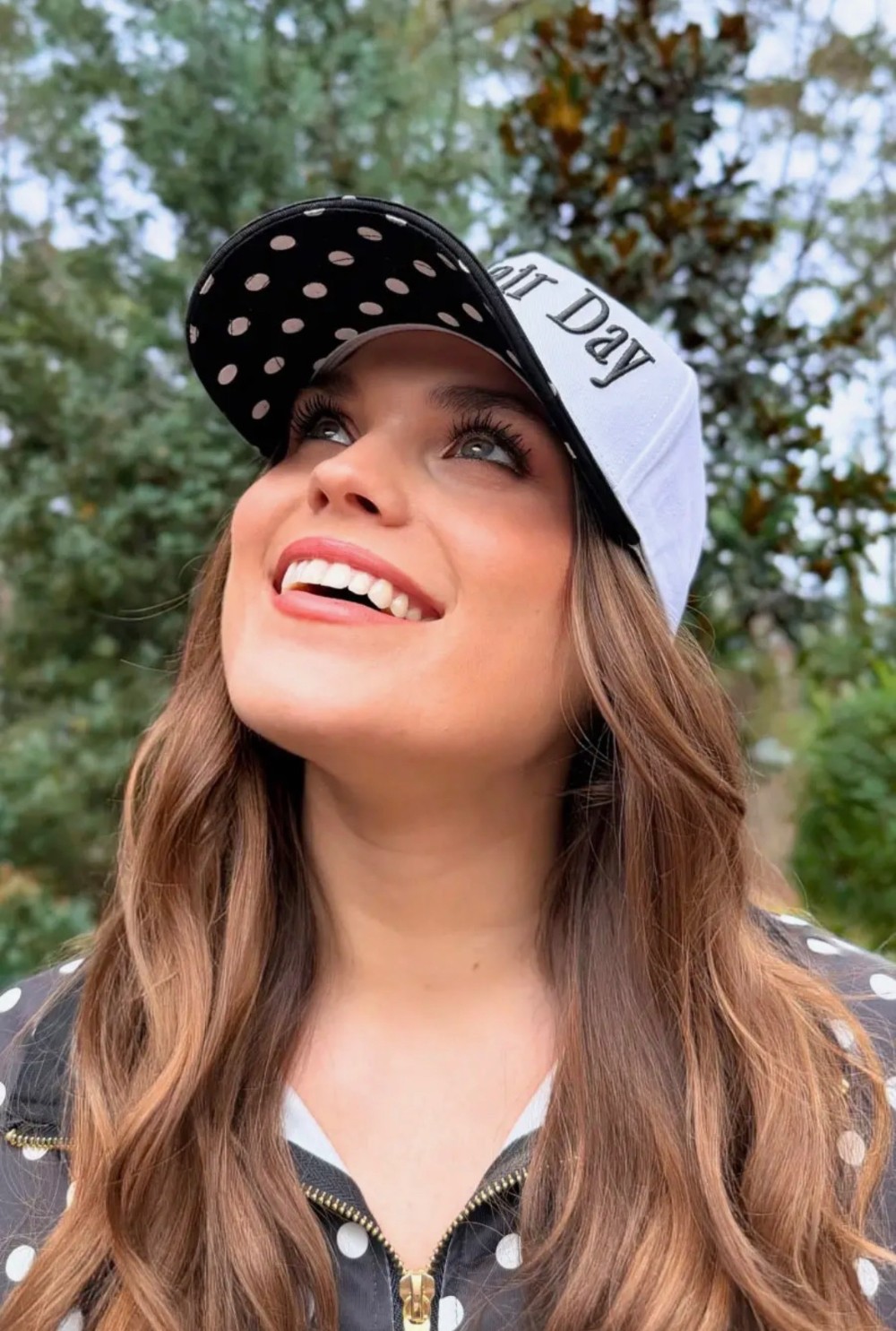 Bad Hair Day Polka Dot Black Hat