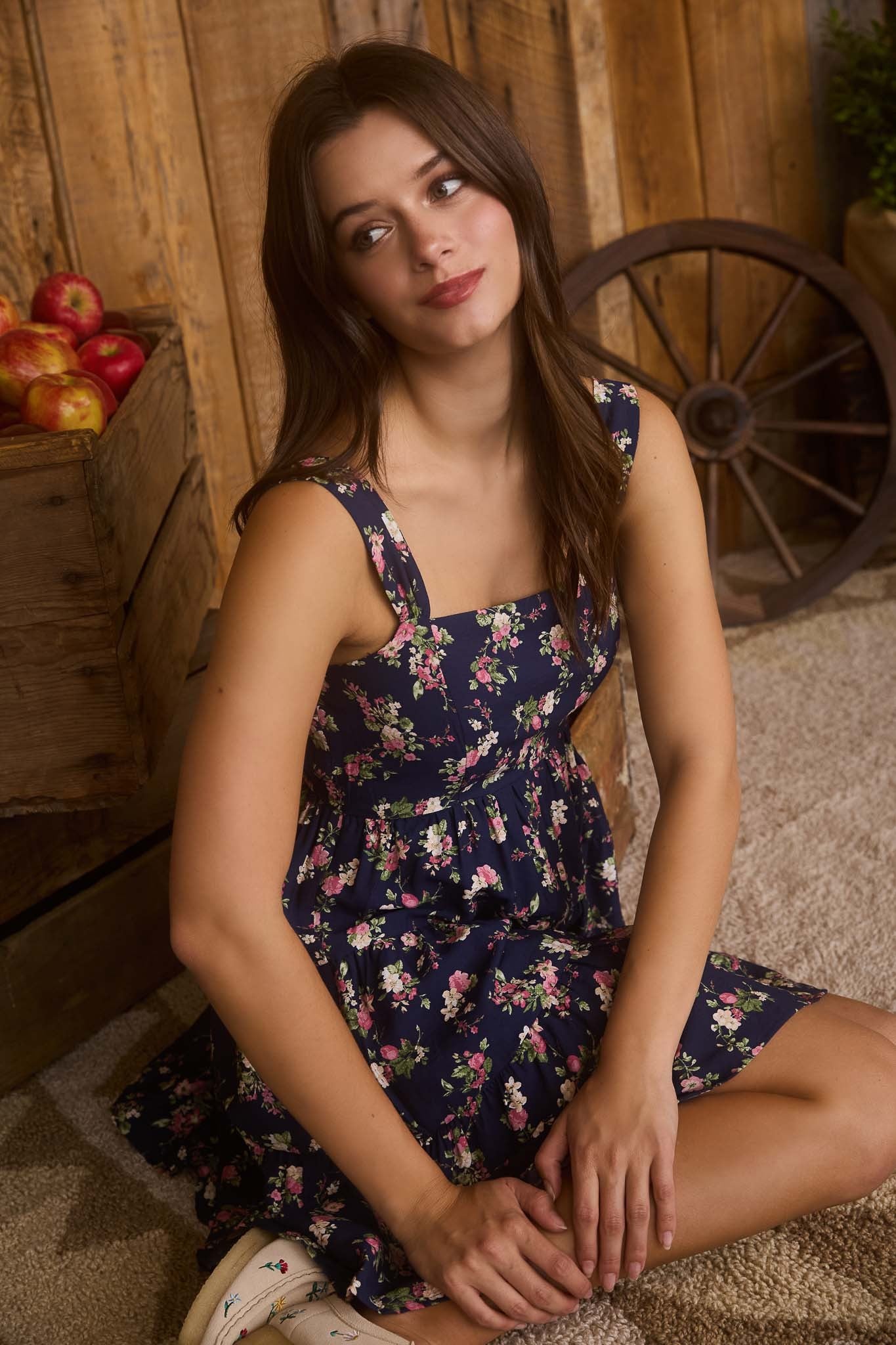 Floral Sleeveless Tiered Mini Dress