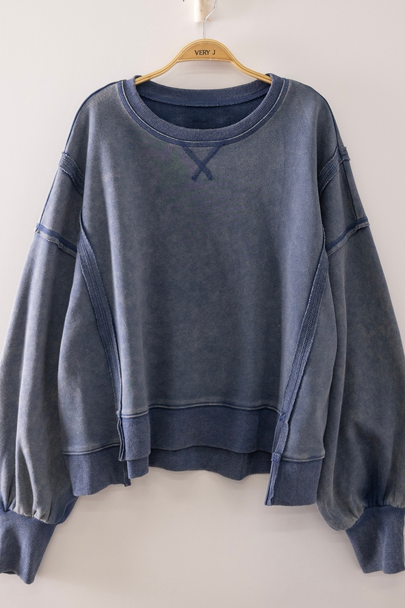 Vintage Washed Sweatshirt - Denim