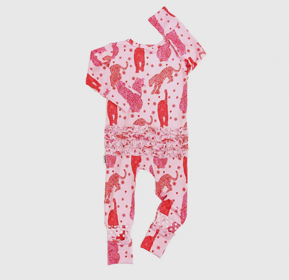 Pink Leopard Ruffle Bamboo Sleeper