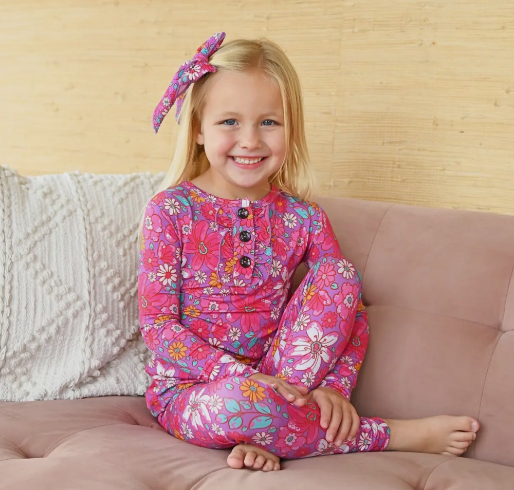 Posie Floral Ruffle Bamboo Lounge Set