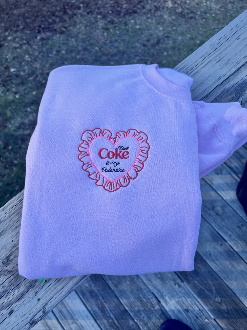 Diet Coke Heart Embroidered Crewneck