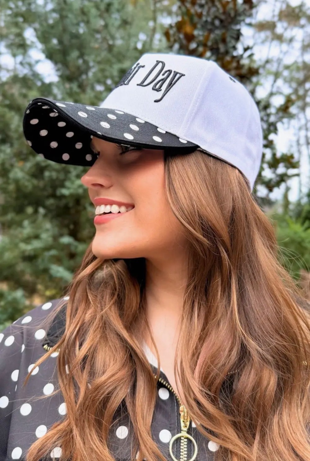 Bad Hair Day Polka Dot Black Hat