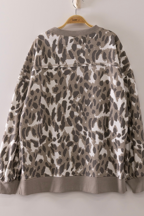 Printed Crew Neck Sweatshirt - Grey