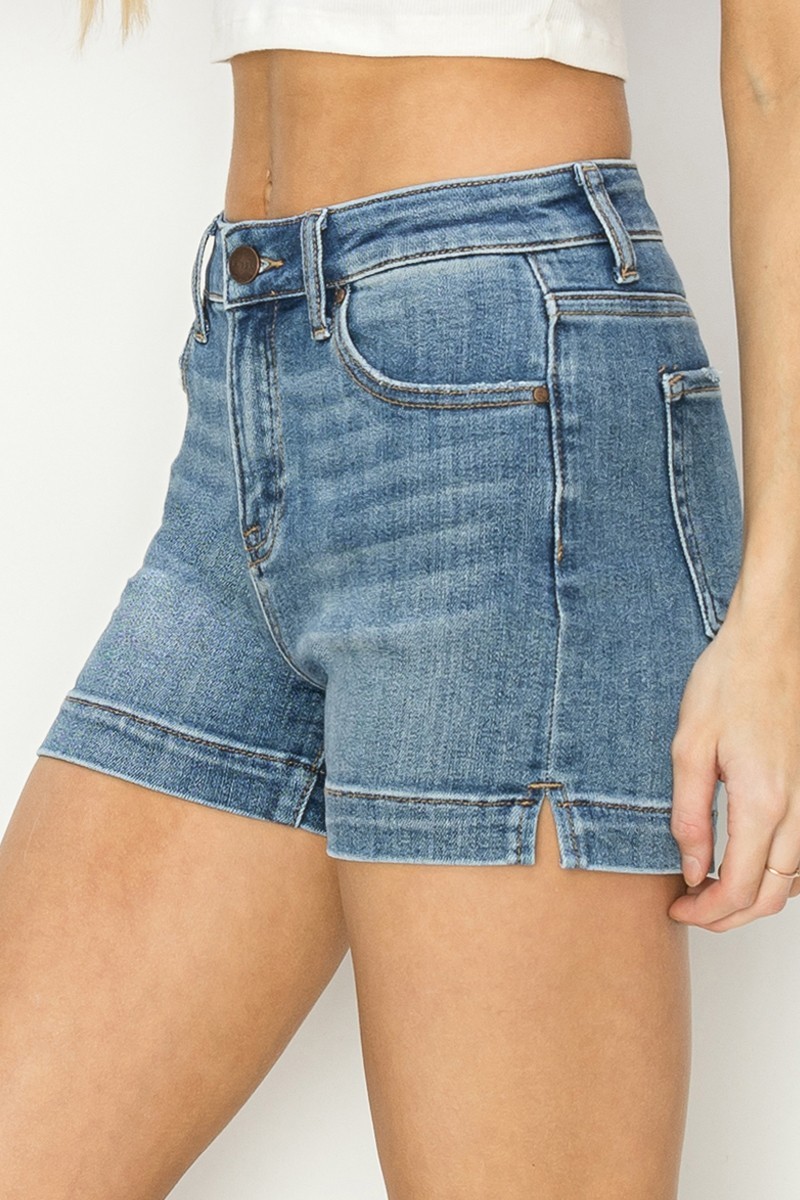 RISEN High Rise Side Slit Basic Shorts