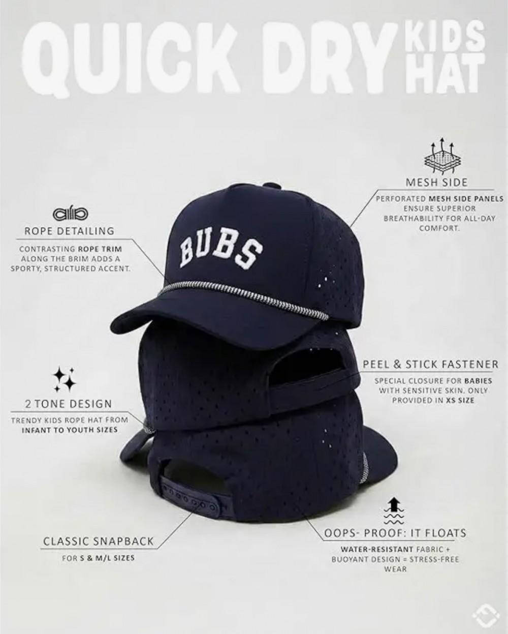 Bubs Waterproof Kid's Embroidered Hat