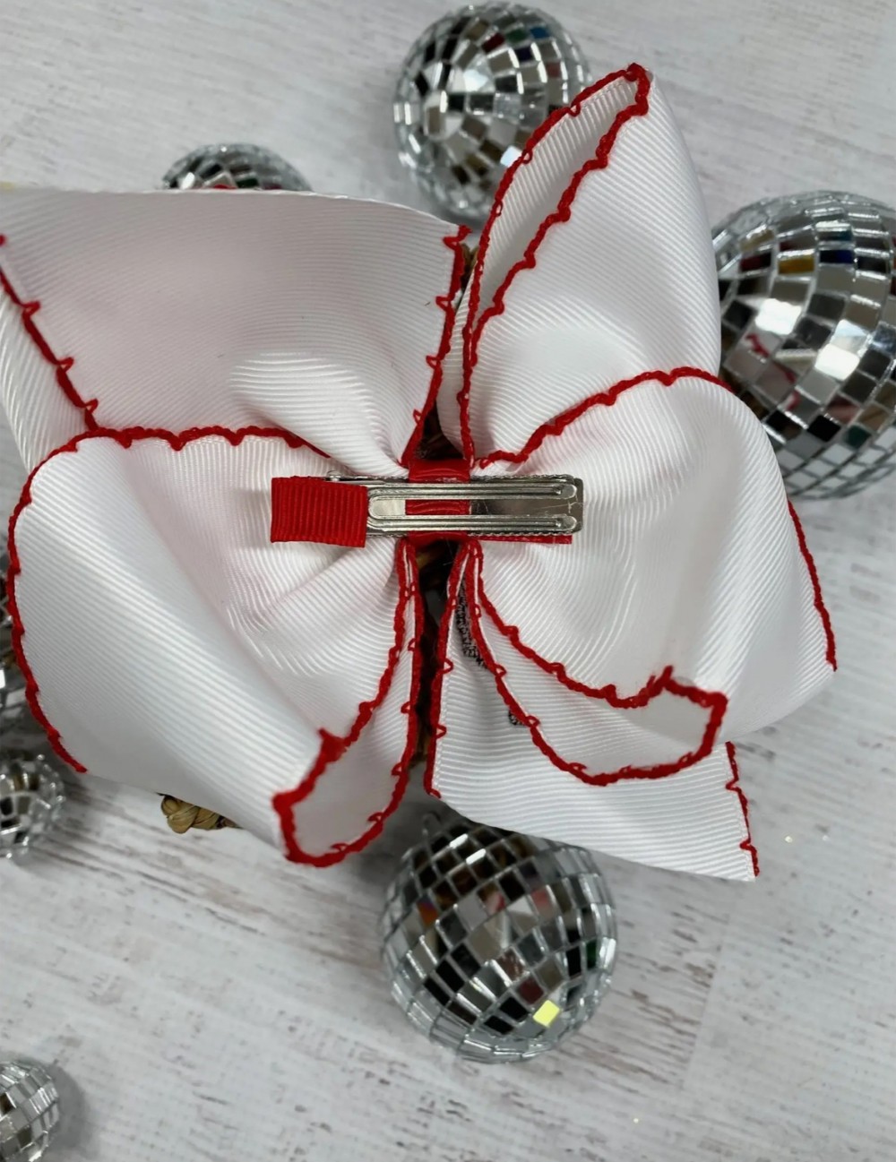 Texas Flag Embroidered Bow On Clip