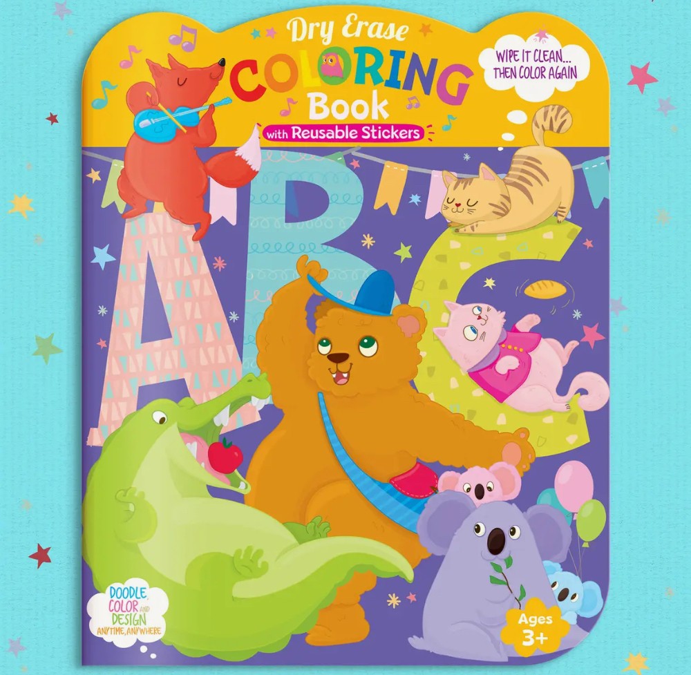 Animal ABC Dry Erase Reusable Coloring Book