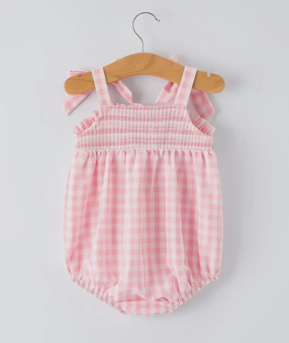 Strawberry Embroidered Ruffle Baby Romper