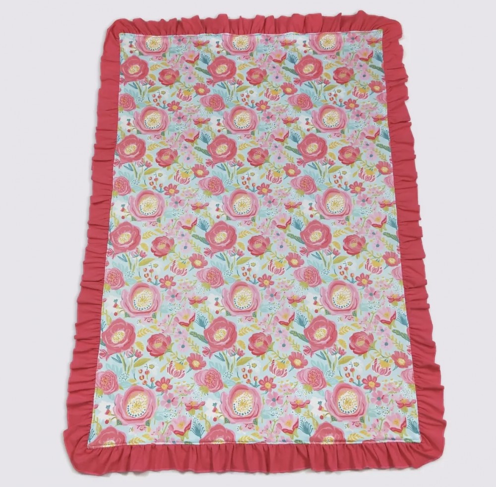 Aqua Poppy Blanket