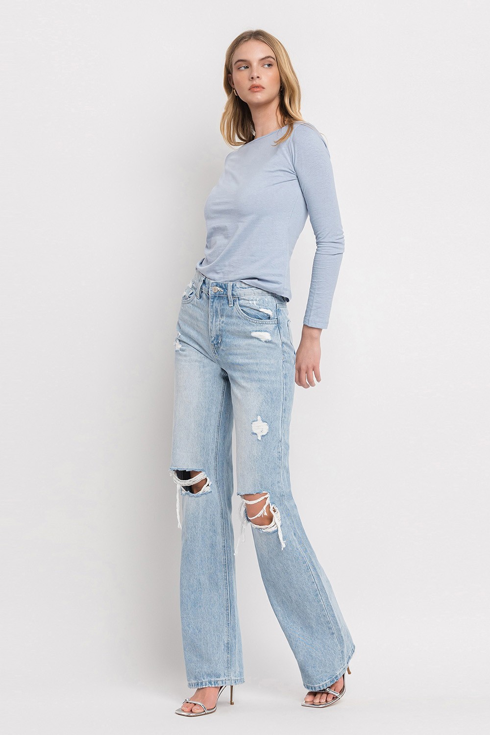 VERVET 90's Vintage Super High Rise Flare Jeans