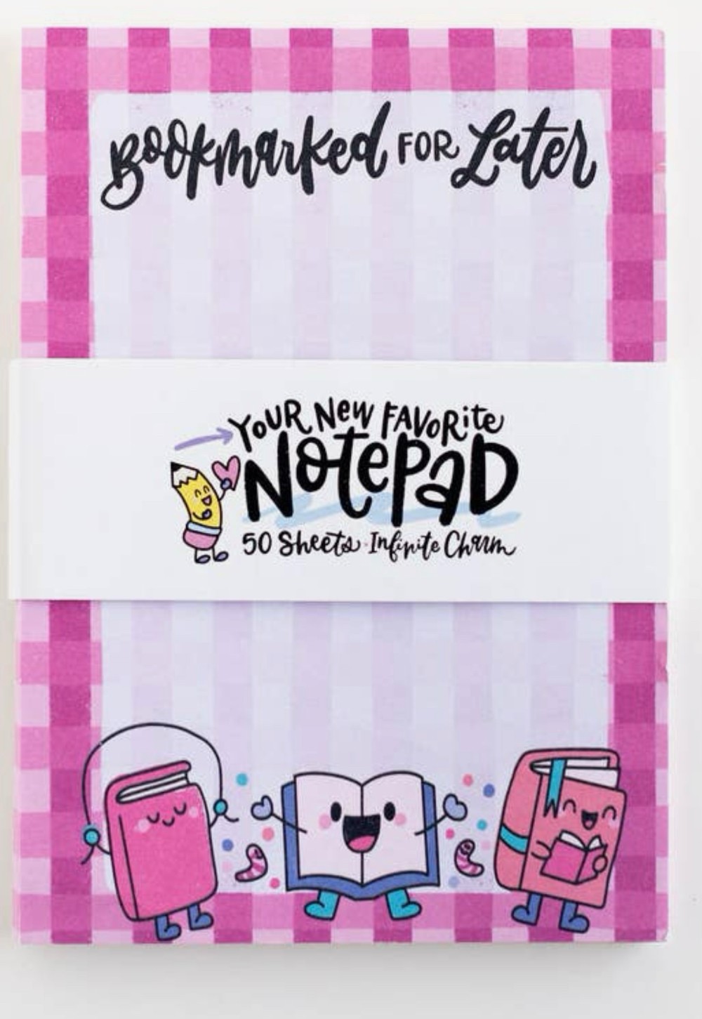 “Bookmarked for later” notepad