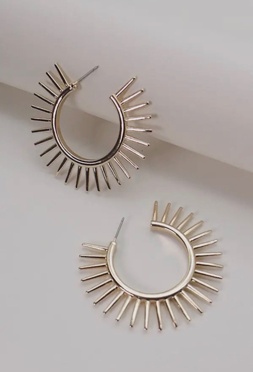 Large Sunburst Hoop Earrings