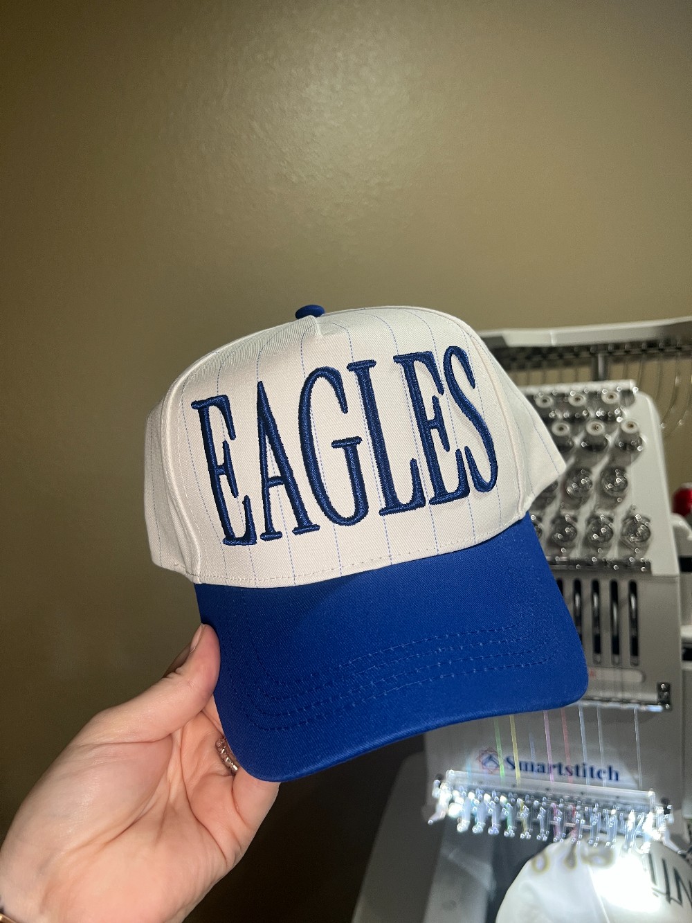 Eagles Structured Embroidered Pinstripe Hat