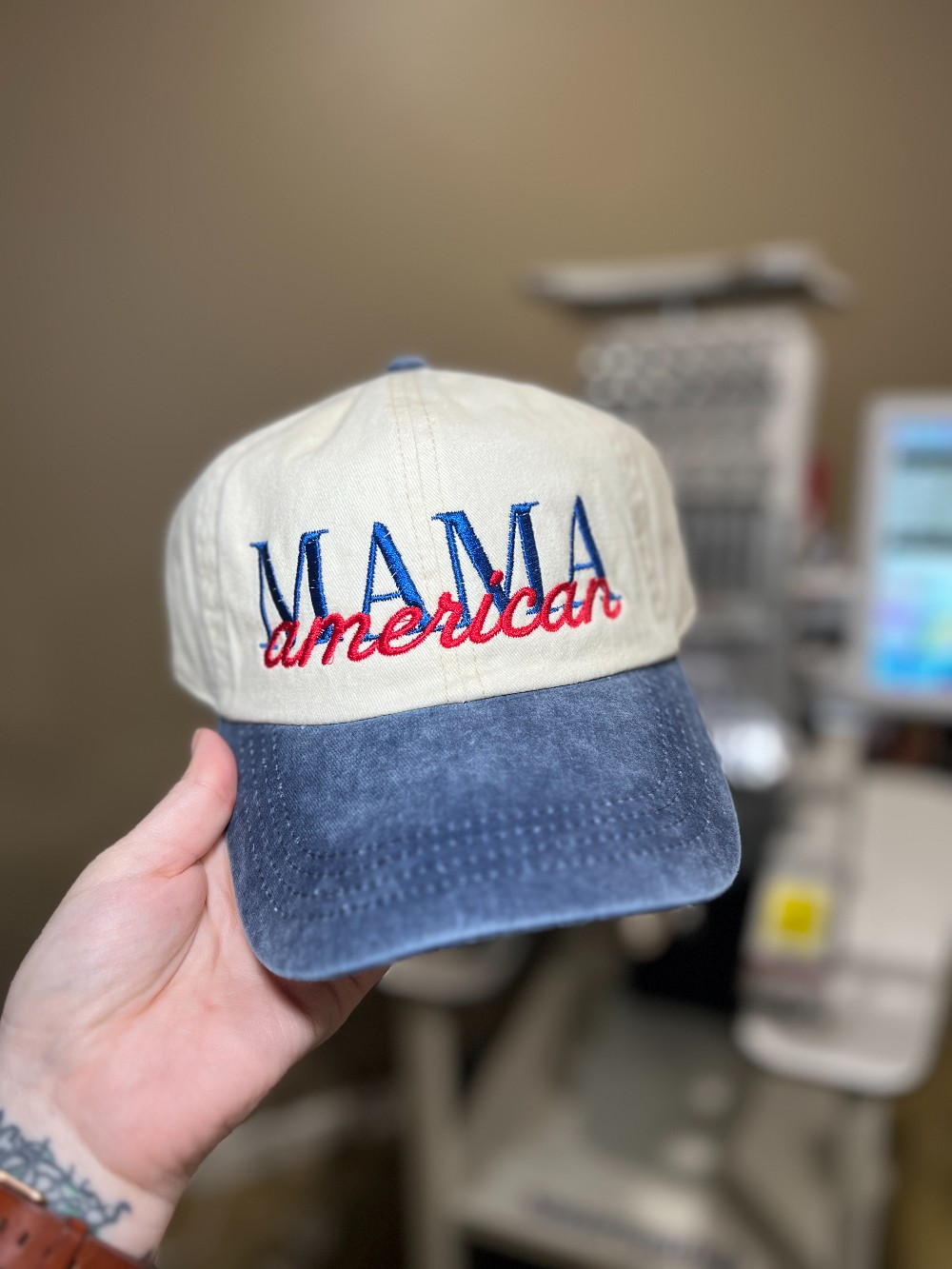 American Mama Embroidered Baseball Cap