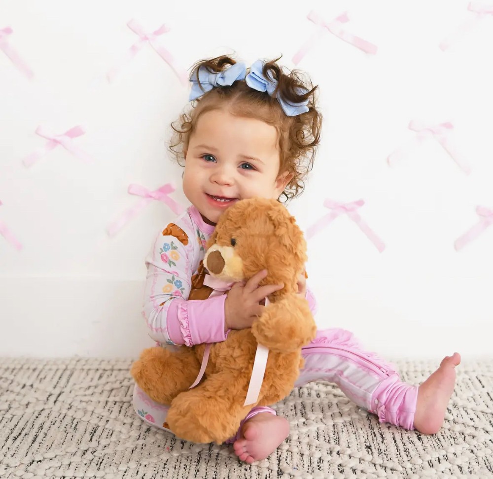 Pink Bear Ruffle Bamboo Outfit