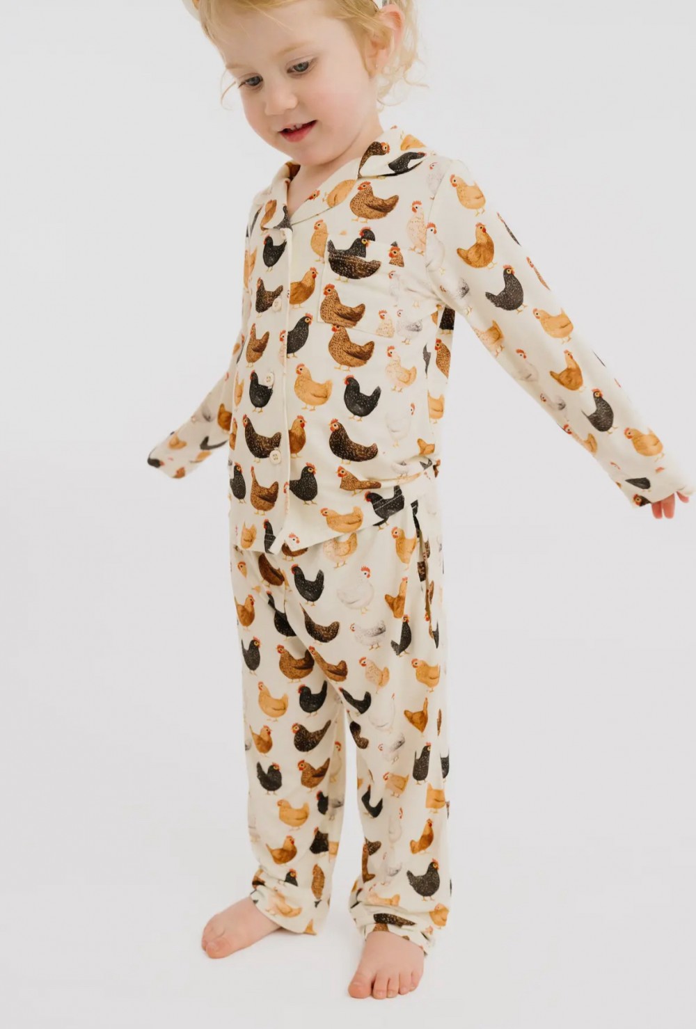 Backyard Chickens Bamboo Button Up Set