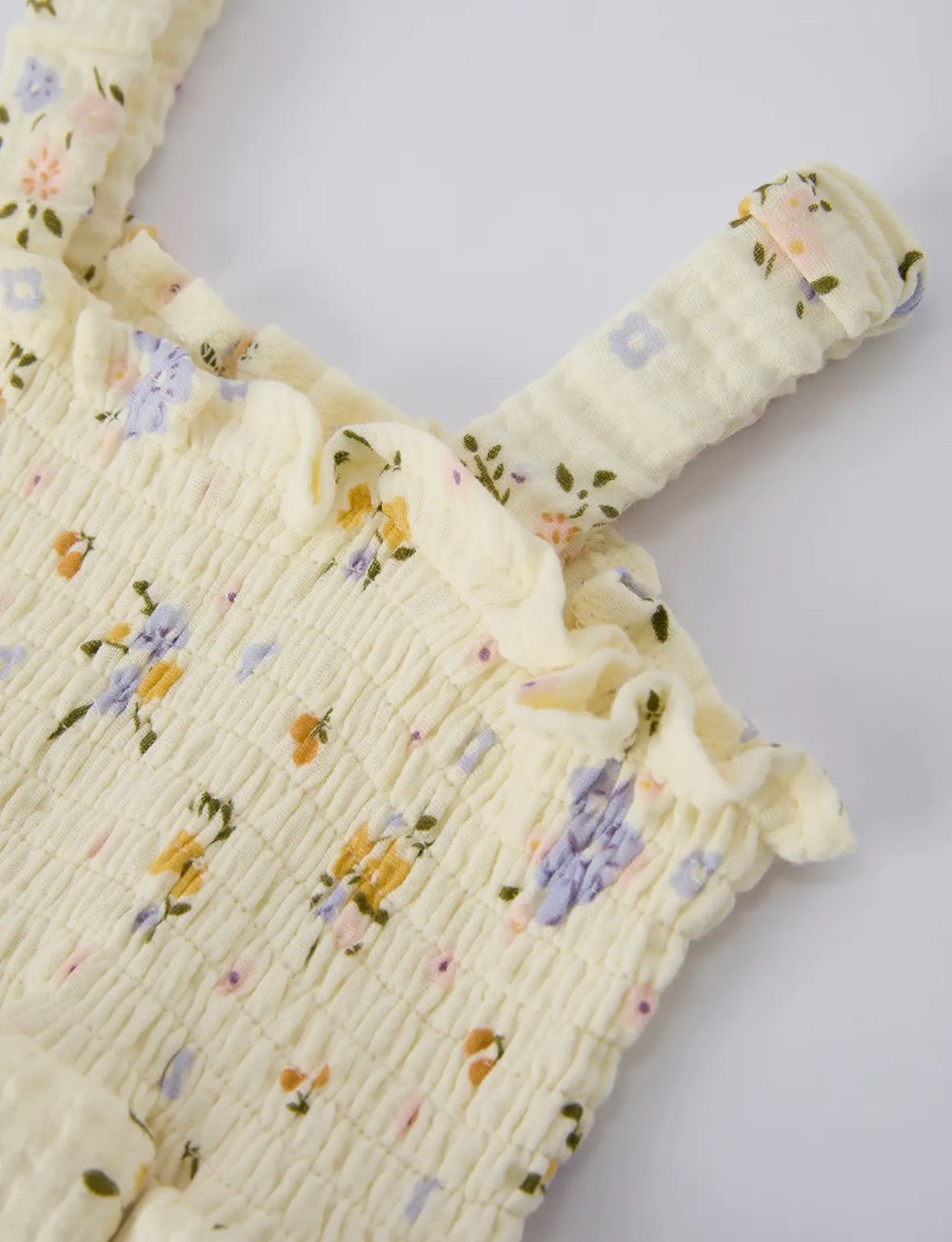 Floral Smocked Baby Romper & Hat