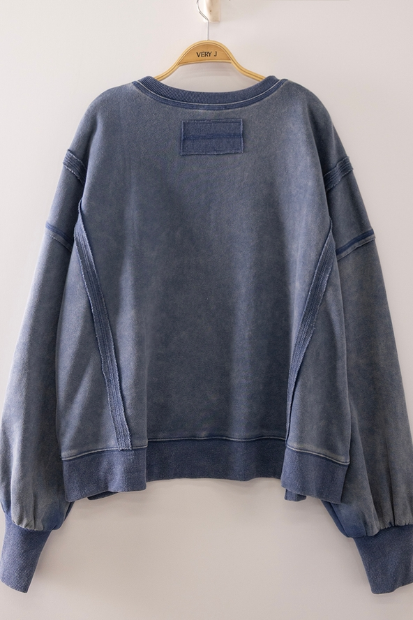 Vintage Washed Sweatshirt - Denim