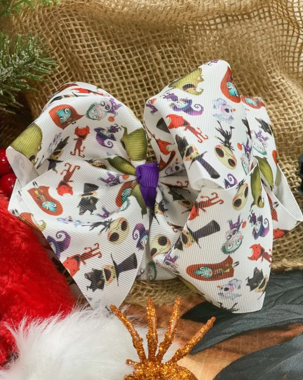 Spooky Halloween Characters Bow On Clip