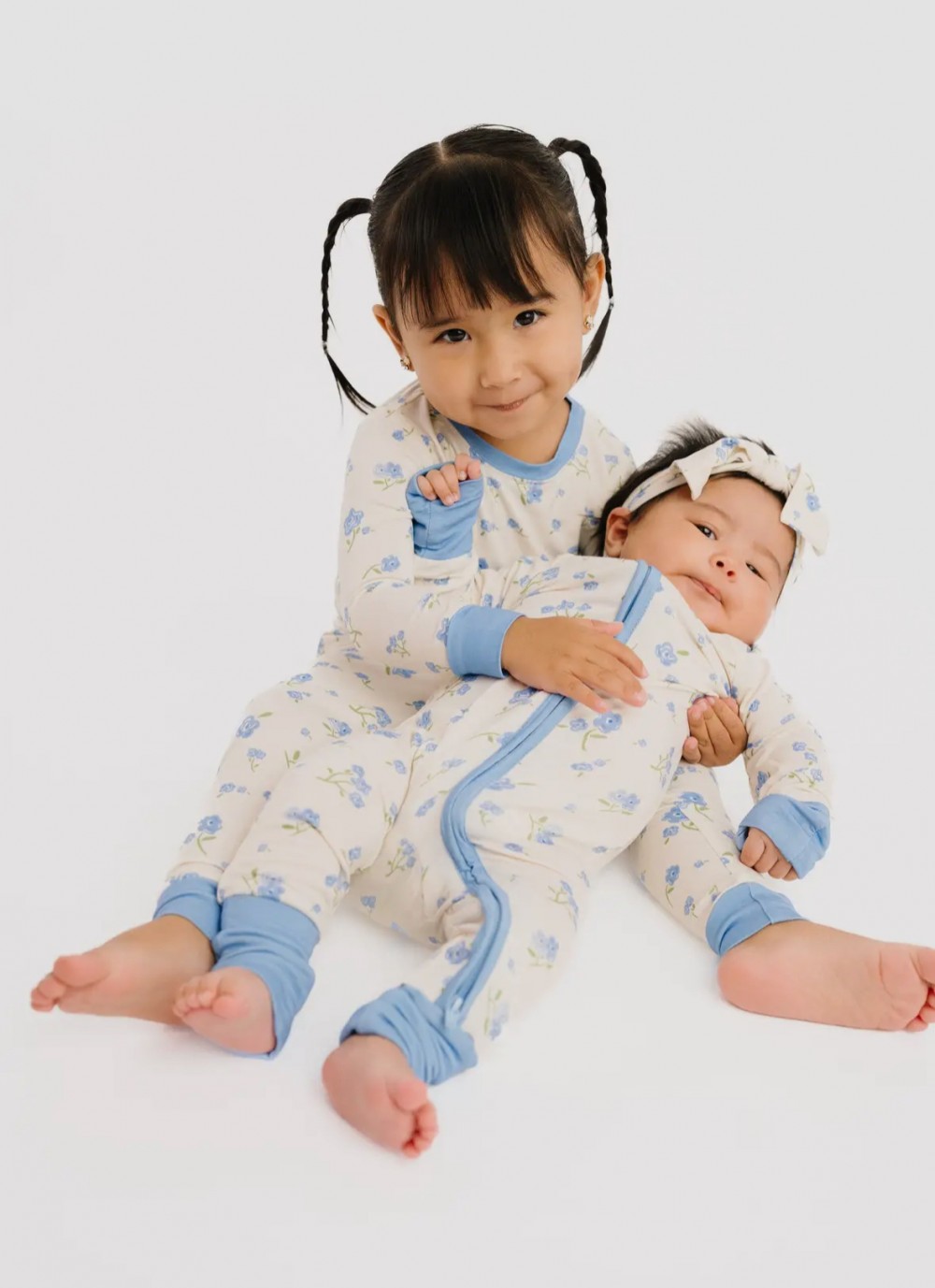 Blue Blooms Bamboo Set