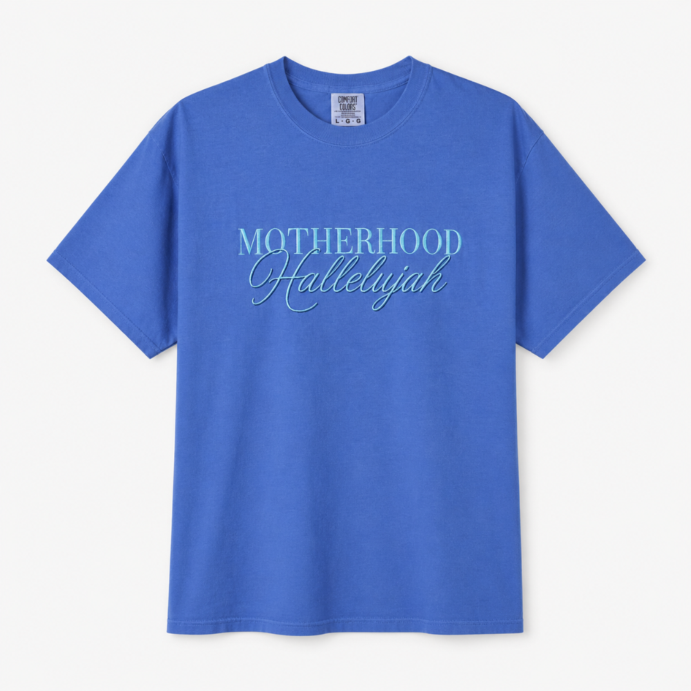 Motherhood Hallelujah Embroidered T Shirt