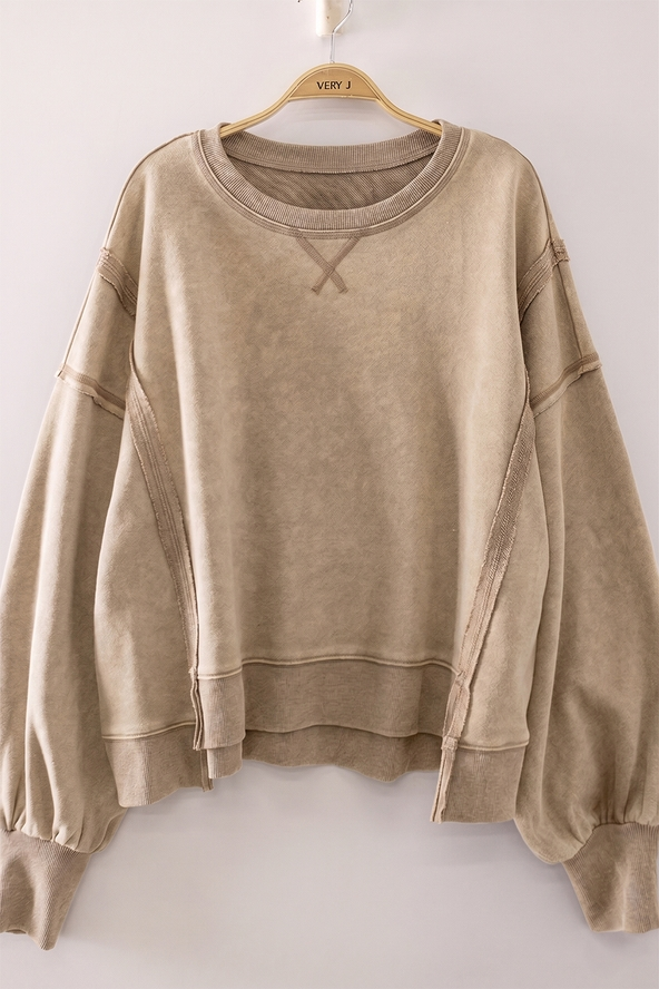 Vintage Washed Sweatshirt - Beige