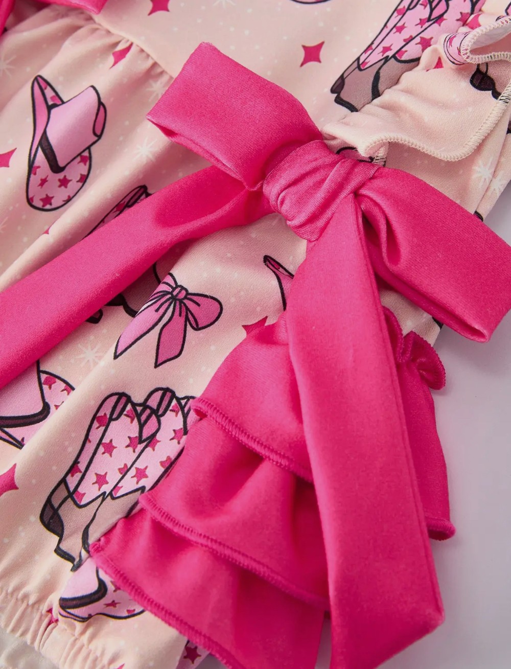 Pink Western Baby Ruffle Romper