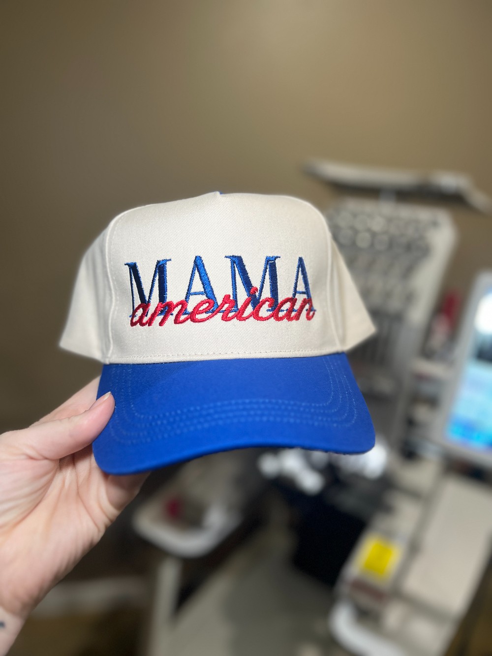 American Mama Embroidered Structured Hat