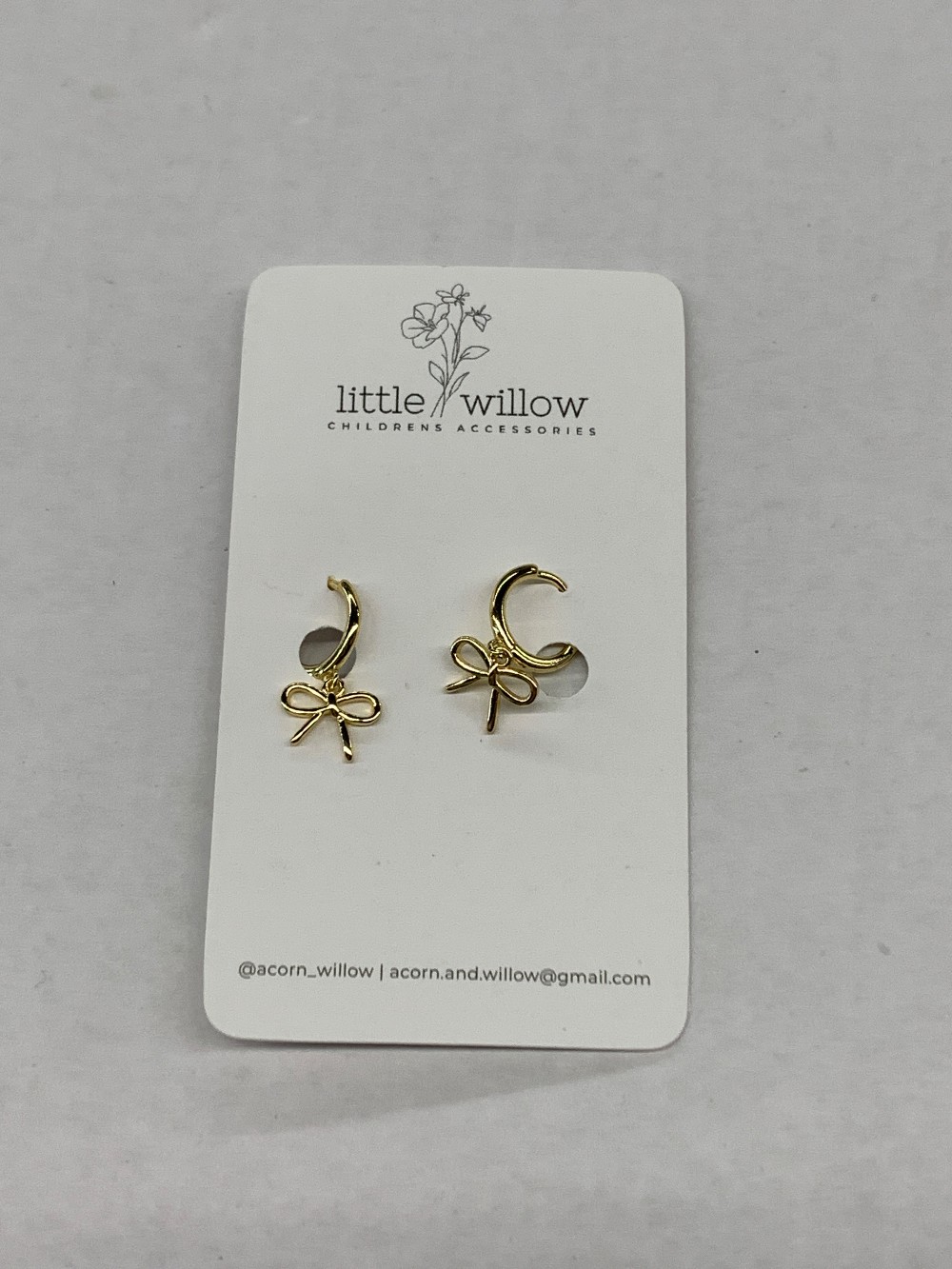 Gold Bow Hoop Earrings