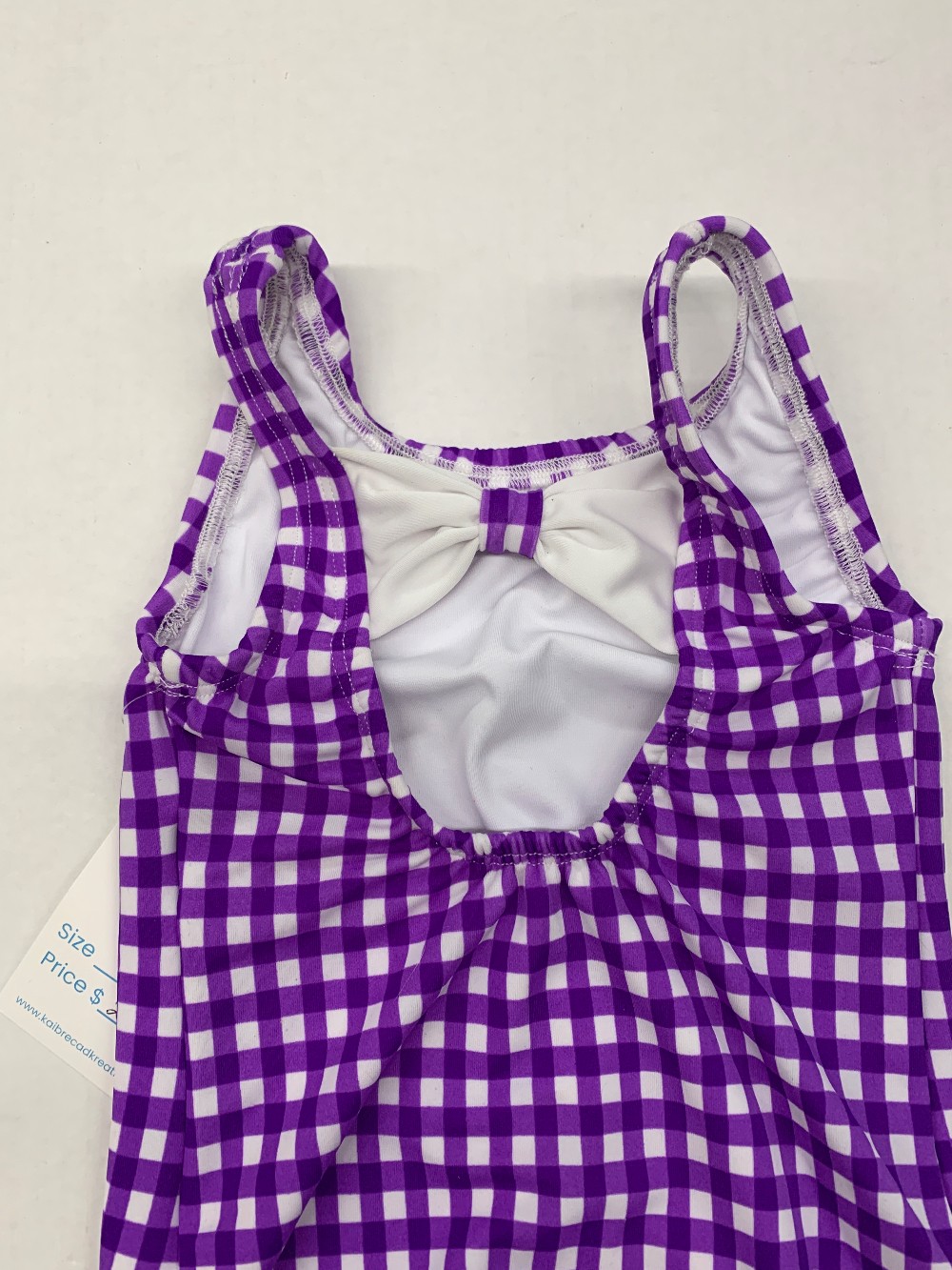 Purple Gingham Bathing Suit