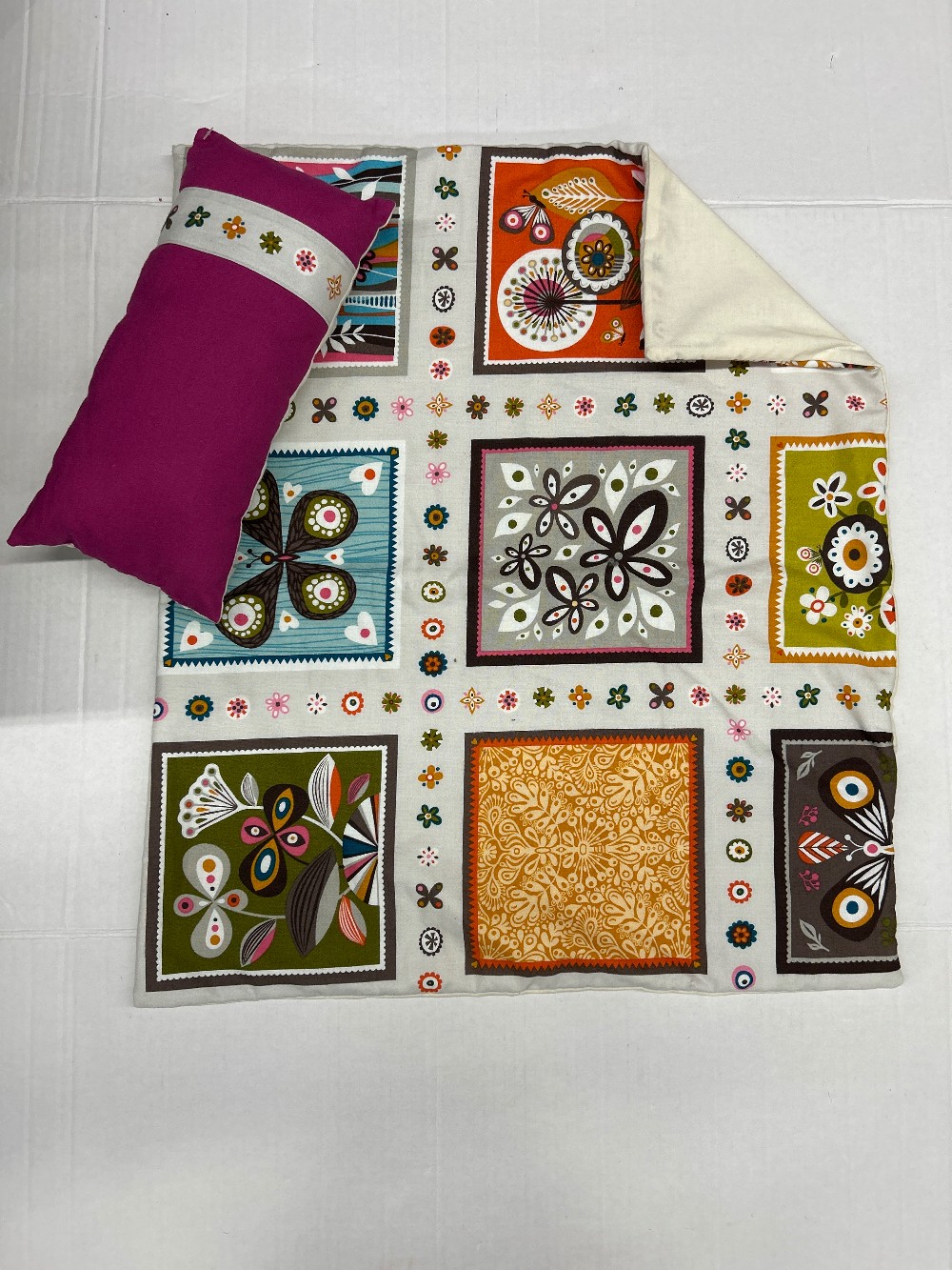 Flower & Butterfly Doll Blanket & Pillow