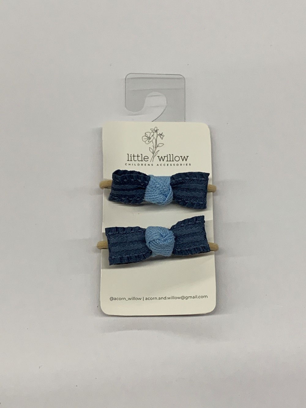 Blue Mini Bow Elastics (2pk.)