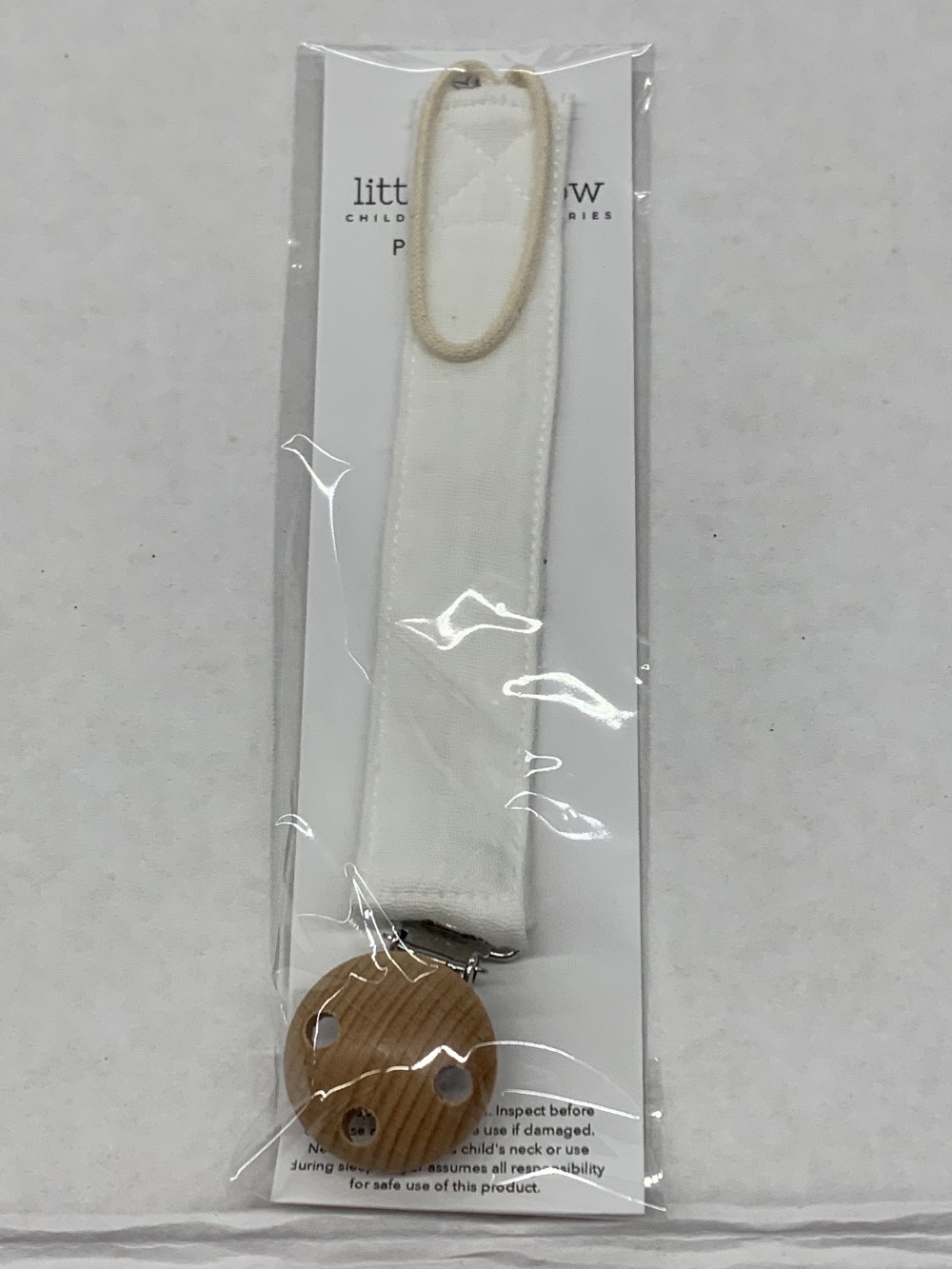 White Fabric Soother Clip